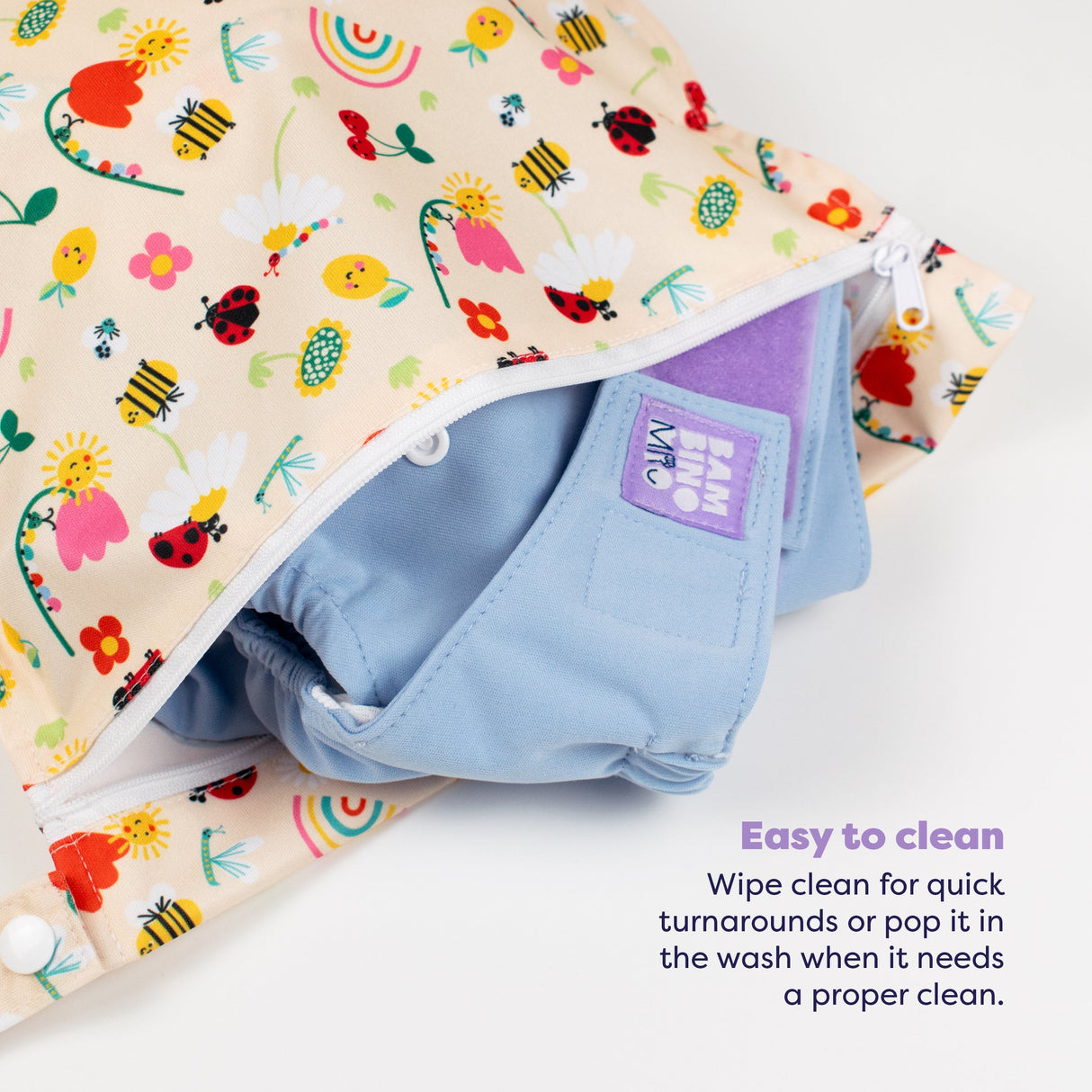 Out and About Waterproof Wet Nappy Bag in Sunshine Friends