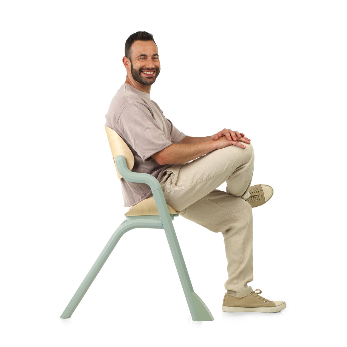 Jane Noah Highchair + Rocker Kit for Newborns – Convertible Beechwood Chair from birth to Adulthood, Pale