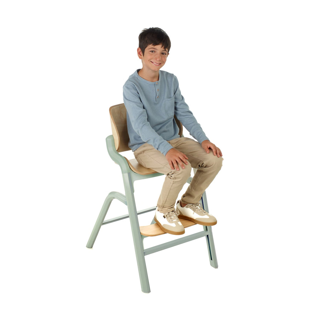 Jane Noah Highchair + Rocker Kit for Newborns – Convertible Beechwood Chair from birth to Adulthood, Pale