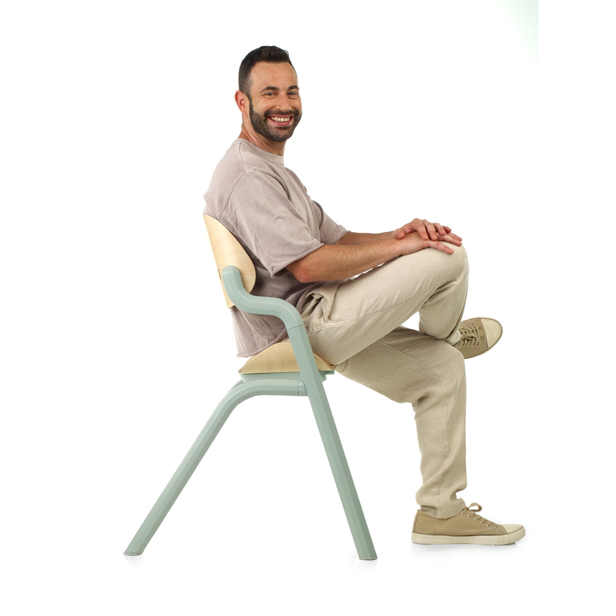 Jane Noah Highchair + Rocker Kit for Newborns – Convertible Beechwood Chair from birth to Adulthood, Pale