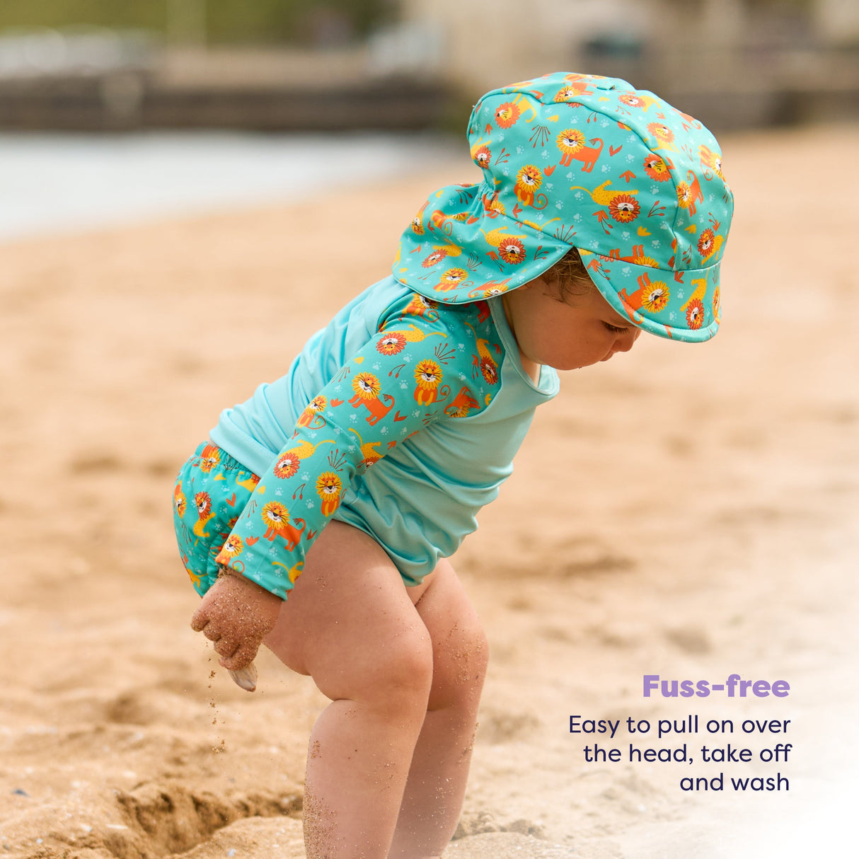 UPF 40+ Soft and Gentle Protective Swim Rash Vest in Cool Cats