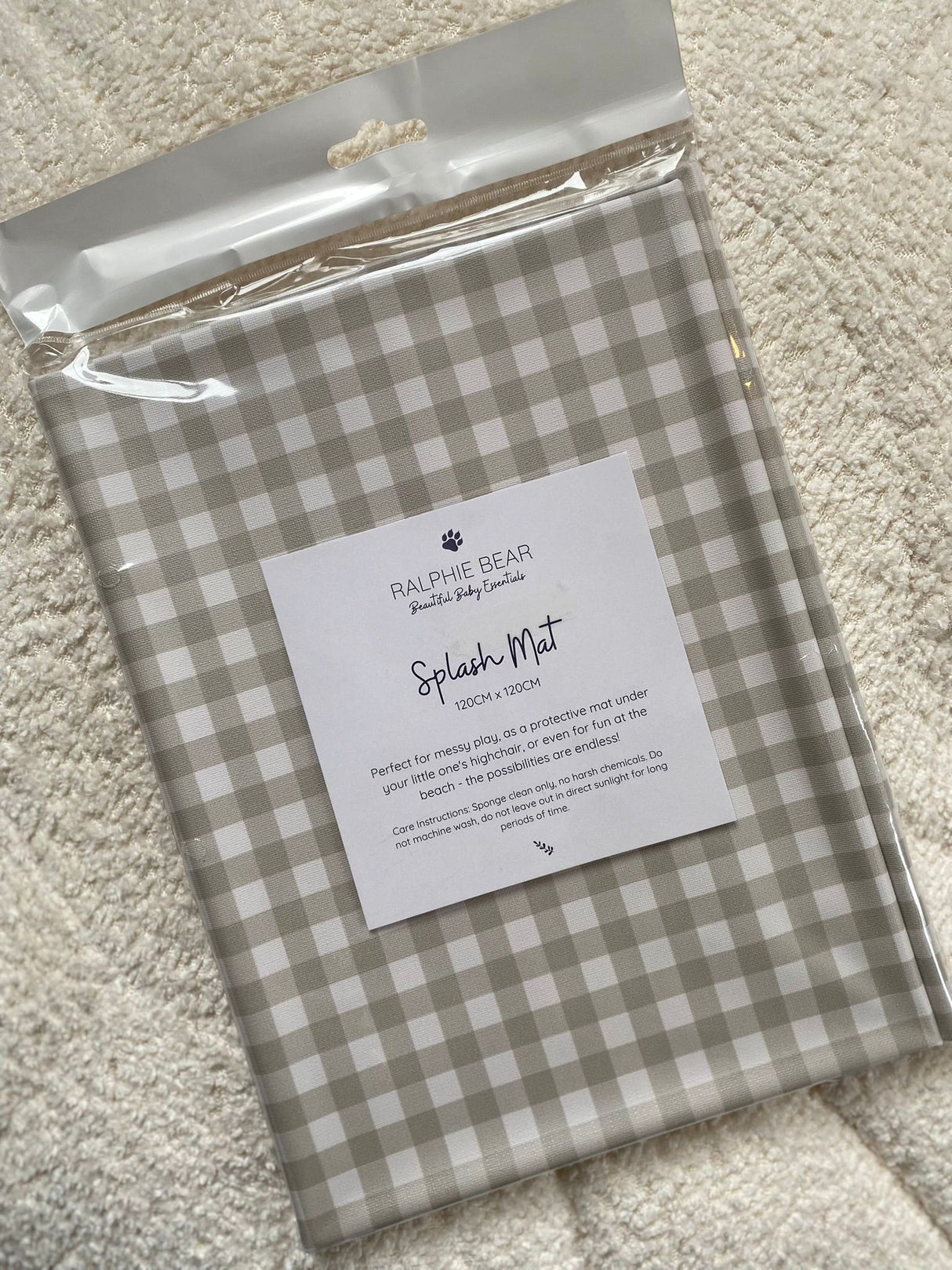 Gingham Sage Splash Mat