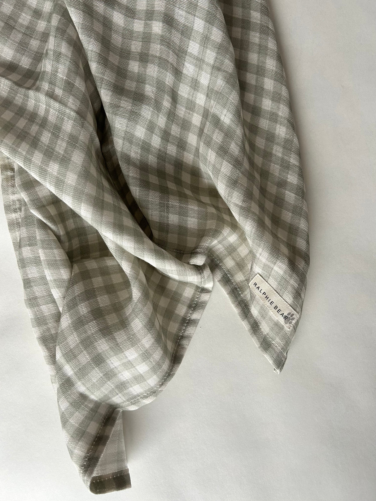 Gingham Sage Large Swaddle Muslin