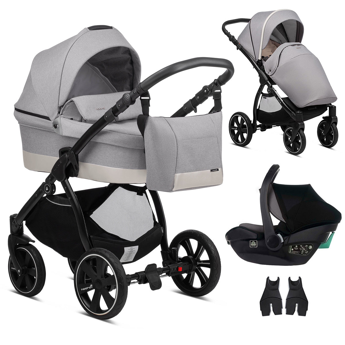 Noordi Sole Go 3in1 + Travel Carrier Car Seat, Warm Grey