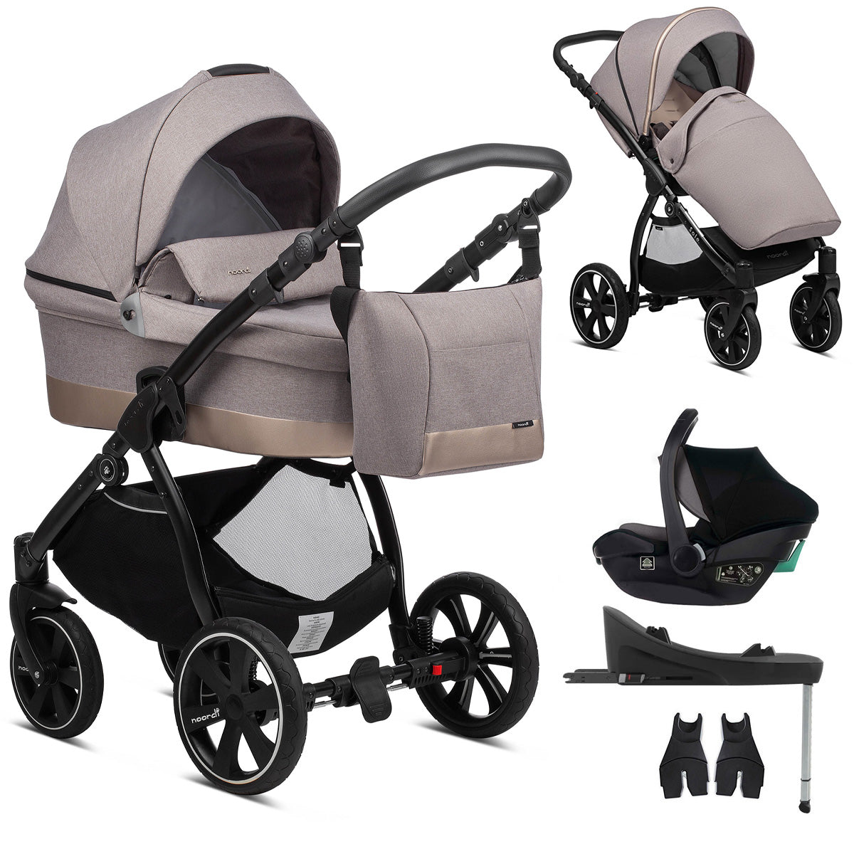 Noordi Sole Go 3in1 + Travel Carrier Car Seat, Beige