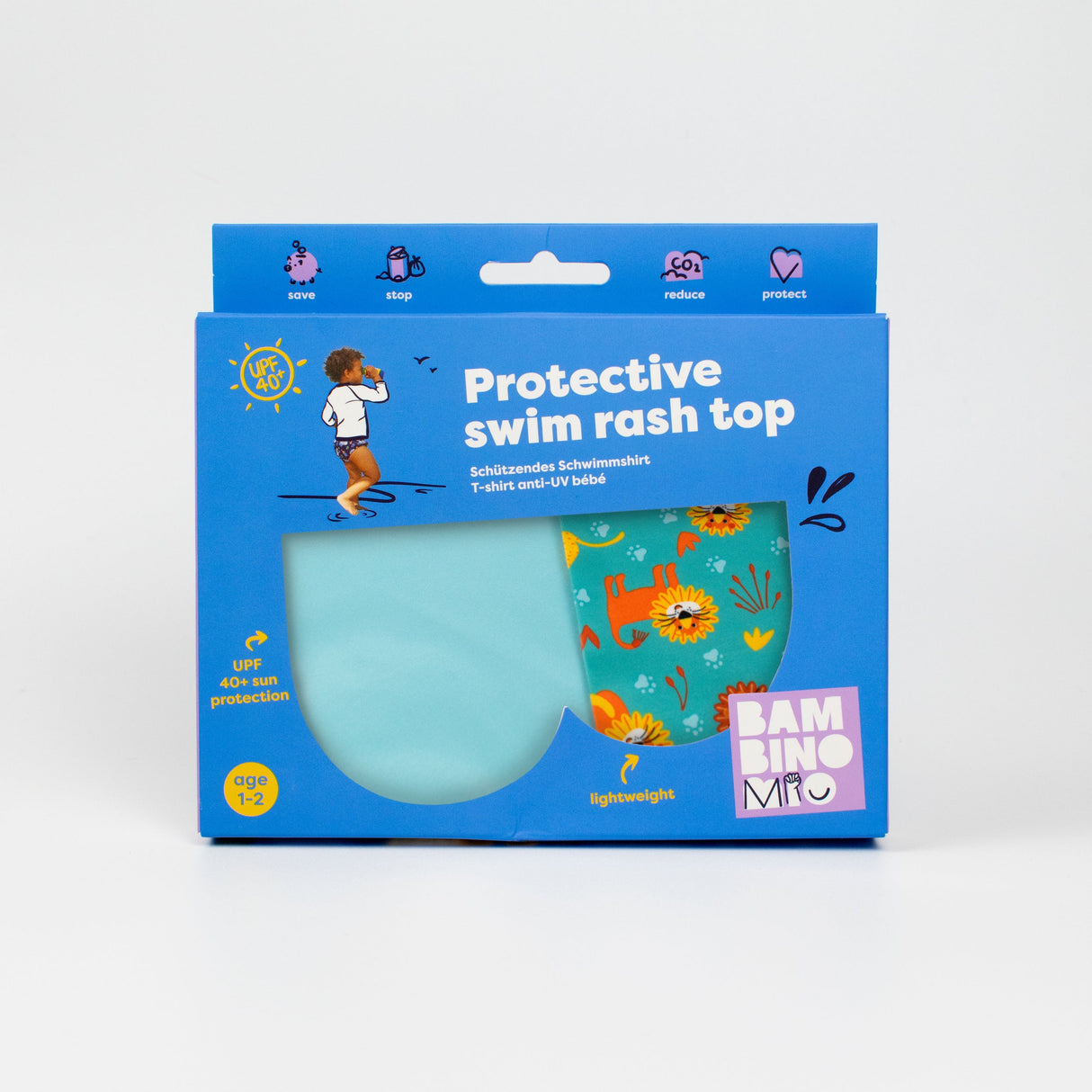 UPF 40+ Soft and Gentle Protective Swim Rash Vest in Cool Cats