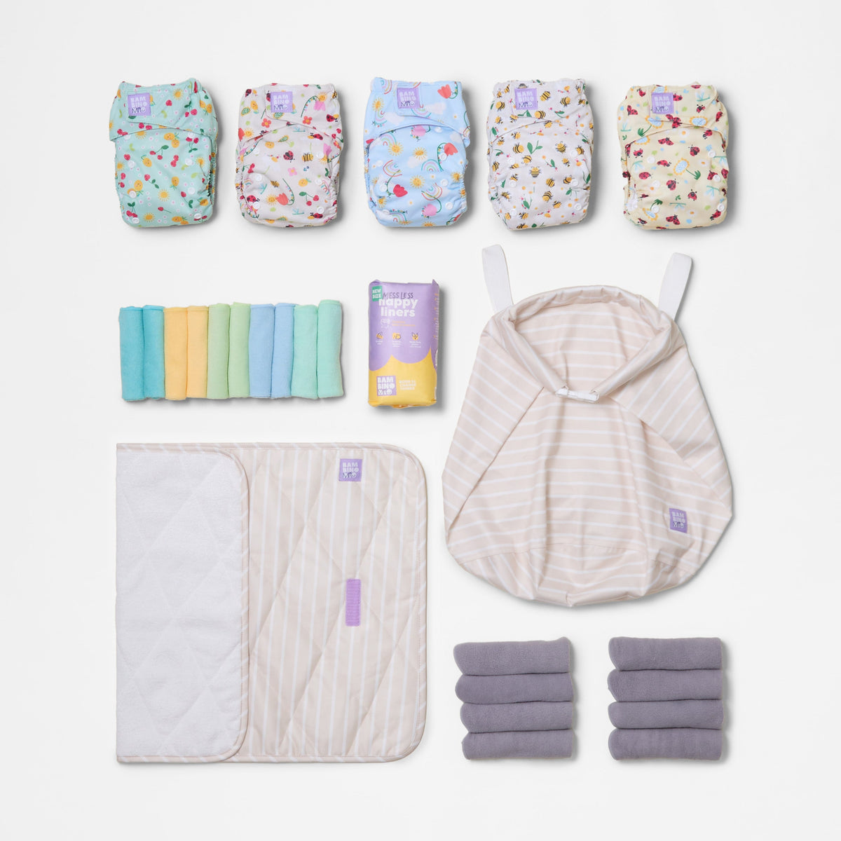 The Newborn Reusable Nappy Starter Bundle in Garden Party