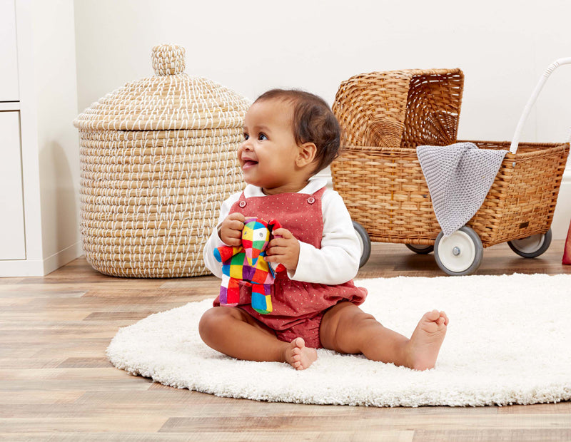 Elmer Plush Bean Rattle 12cm