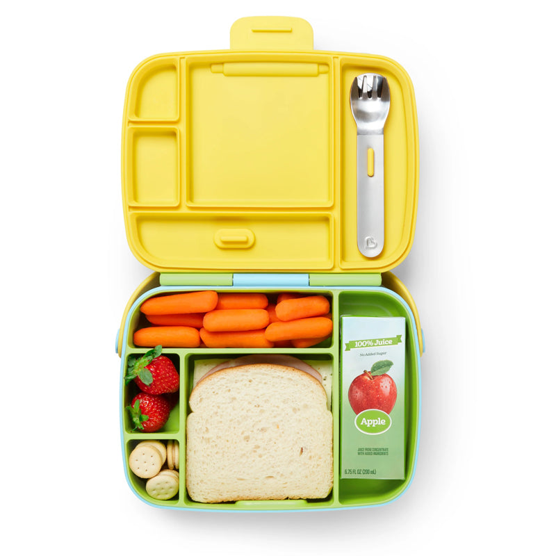 Munchkin Lunch Bento Box With Utensils Green