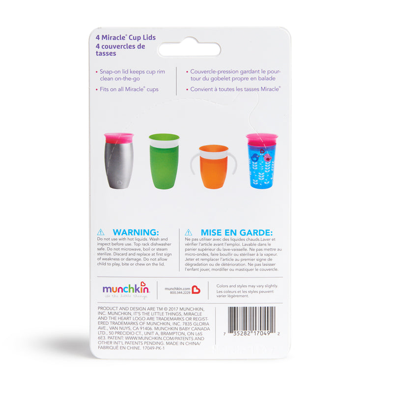 Munchkin Miracle Cup Lids 4Pk
