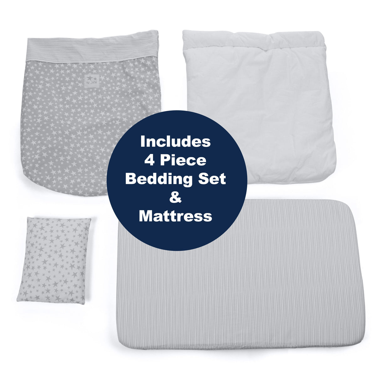 Jane Baby Side Crib + 4 Piece Bedding Set & Safety Mattress, Special Nature Edition