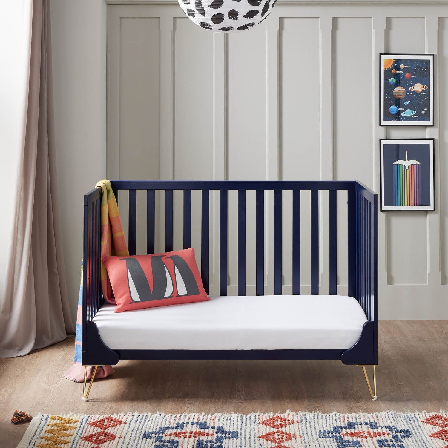 Babymore Kimi Cot Bed - Midnight
