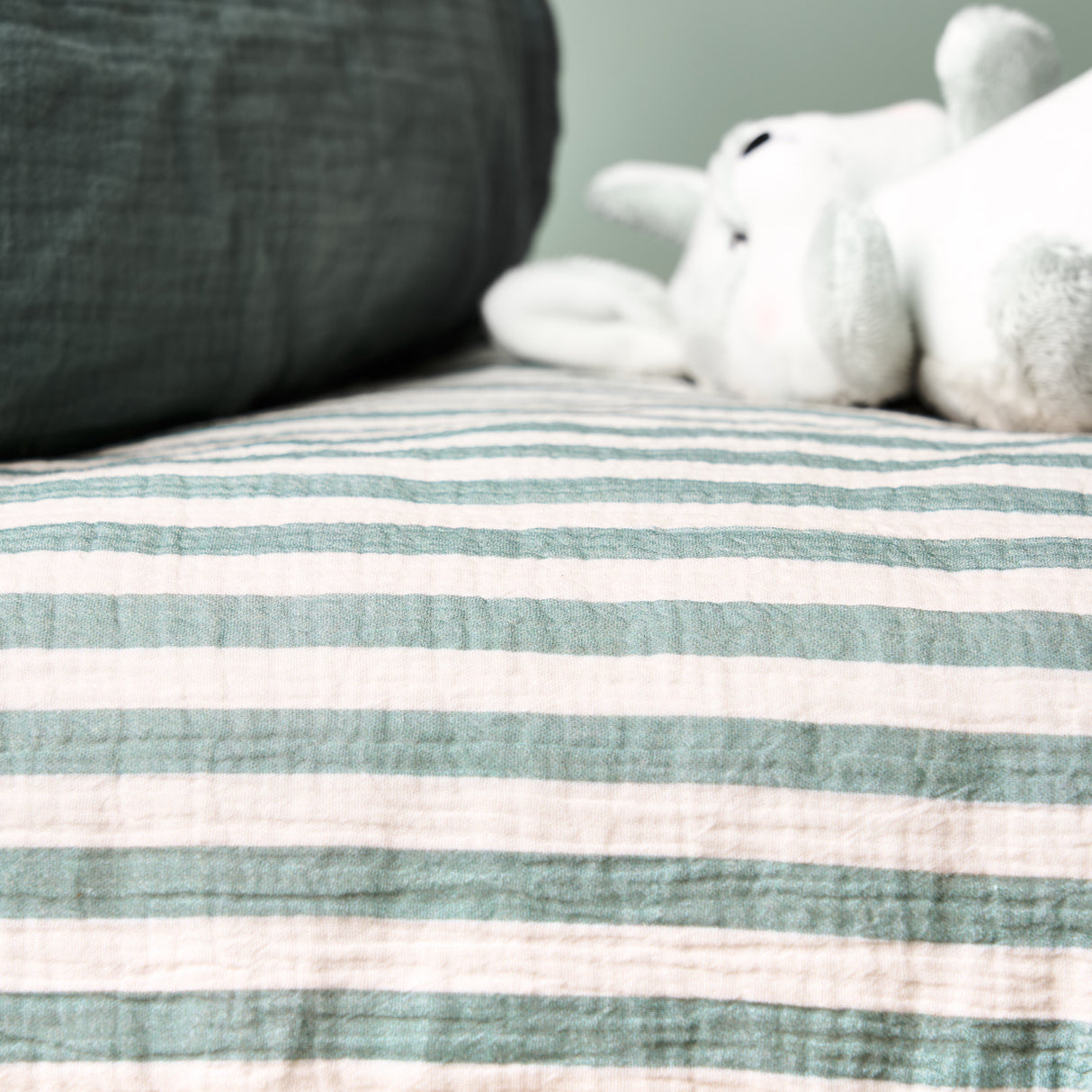 Obaby Muslin Fitted Sheet 140cm x 70cm - Ocean Stripe