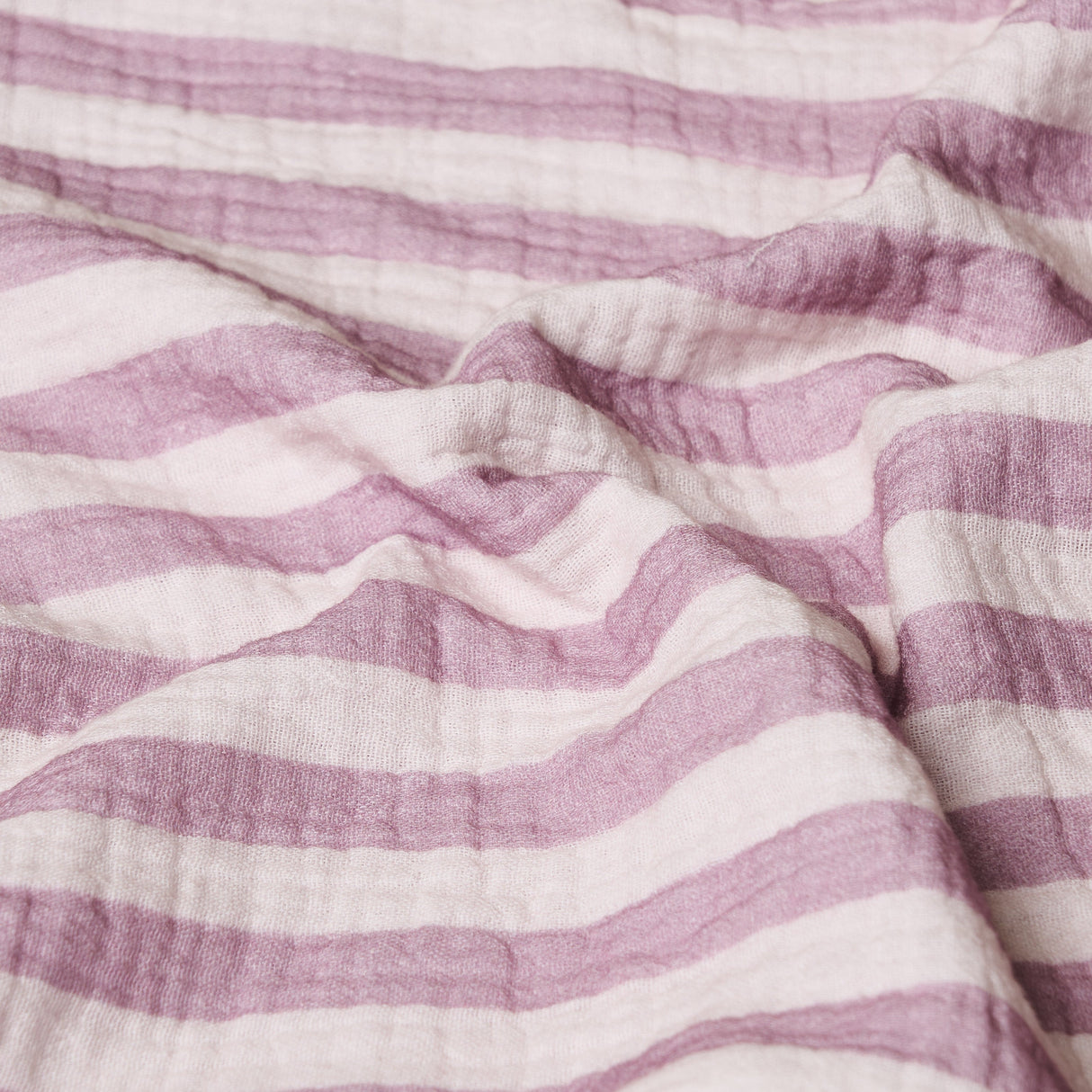 Obaby Muslin Fitted Sheet 140cm x 70cm - Berry Stripe