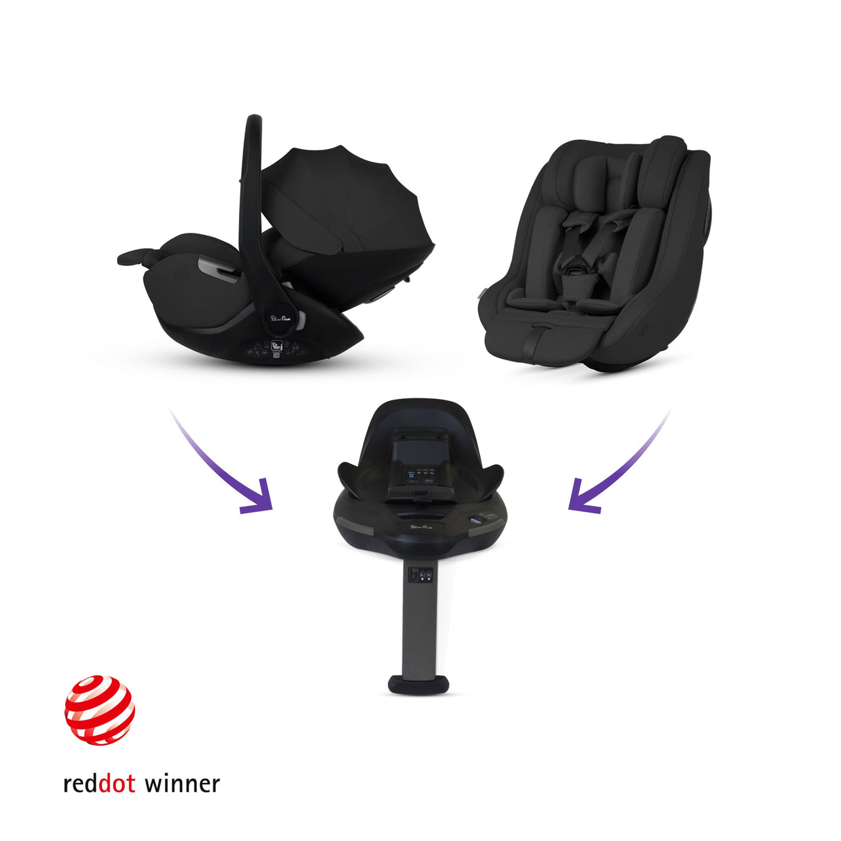 Silver Cross Breez Ultimate 360 Family Car Seat Bundle - Pewter