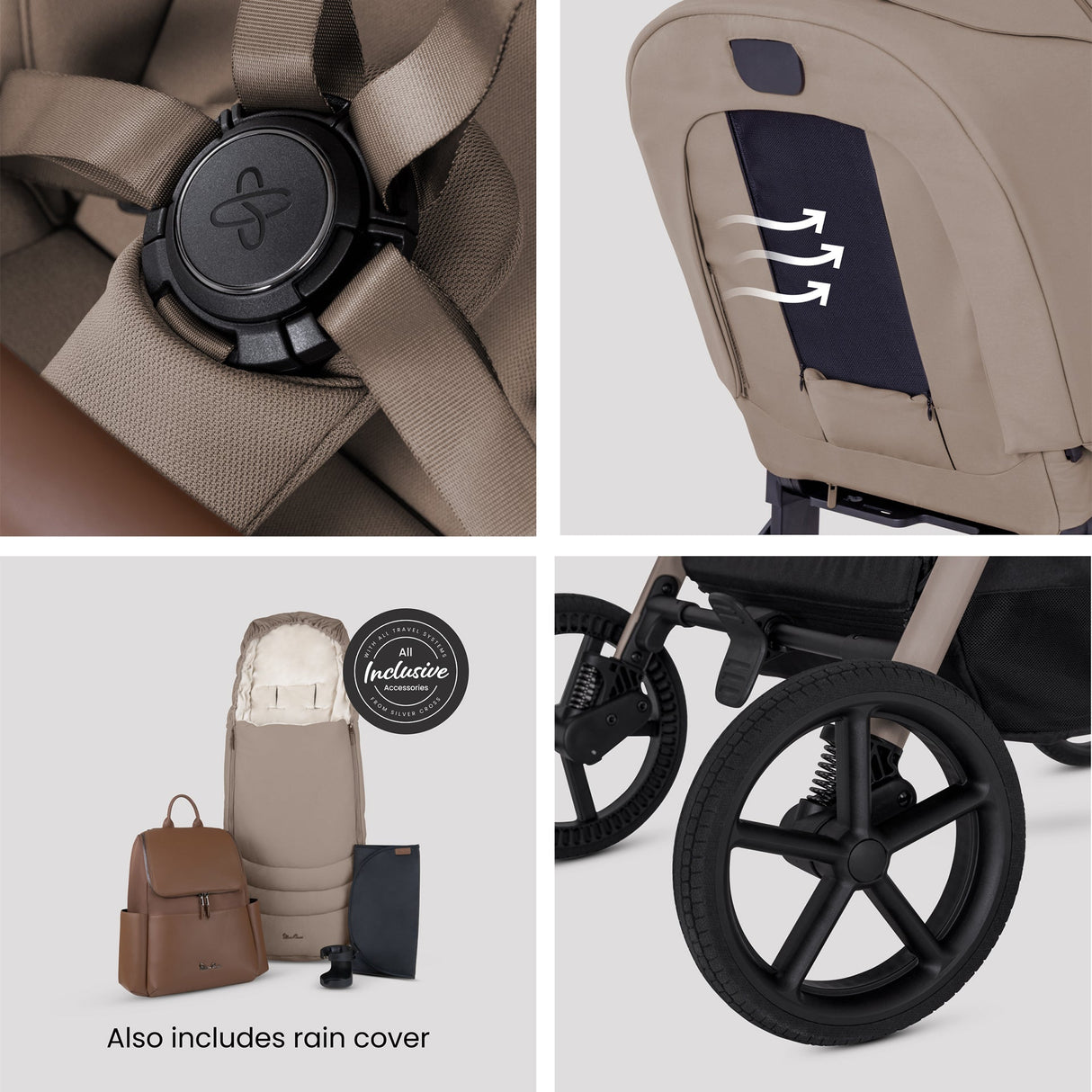 Silver Cross Breez Ultimate 360 Car Seat Bundle - Champagne