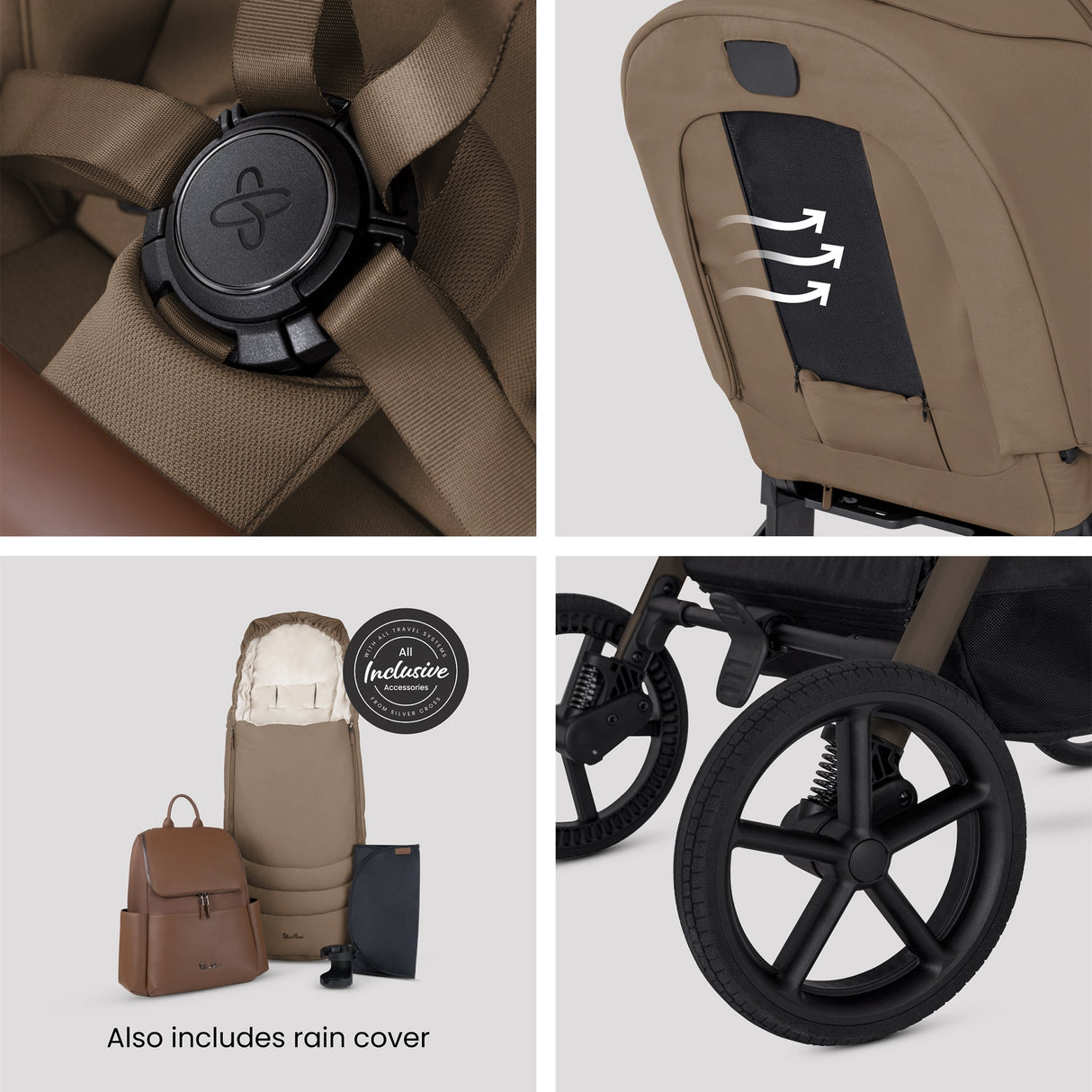 Silver Cross Breez Ultimate Cybex Cloud T & 360 Base Bundle - Maple