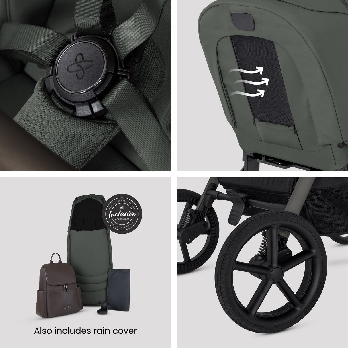 Silver Cross Breez Ultimate 360 Car Seat Bundle - Pewter