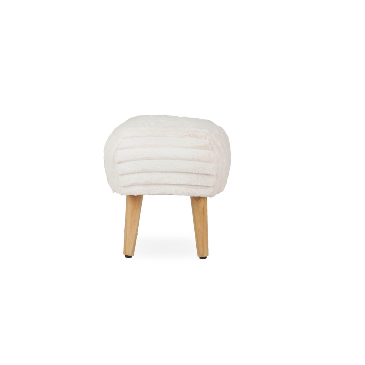 CuddleCo Etta Faux Fur Foot Stool - Cream