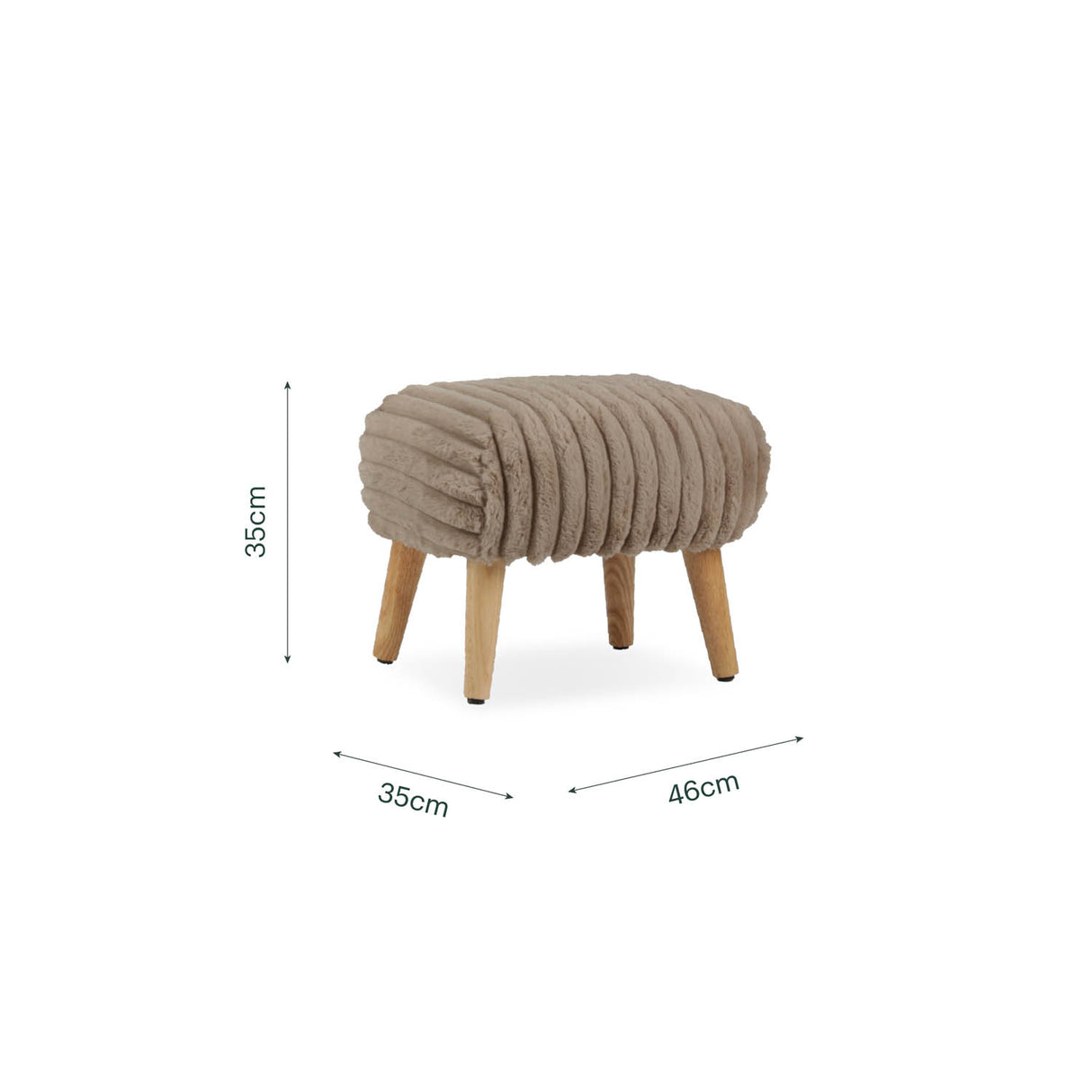CuddleCo Etta Faux Fur Foot Stool - Mink