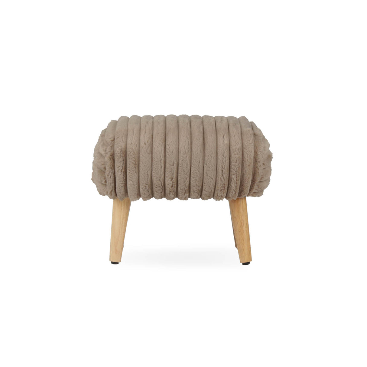 CuddleCo Etta Faux Fur Foot Stool - Mink