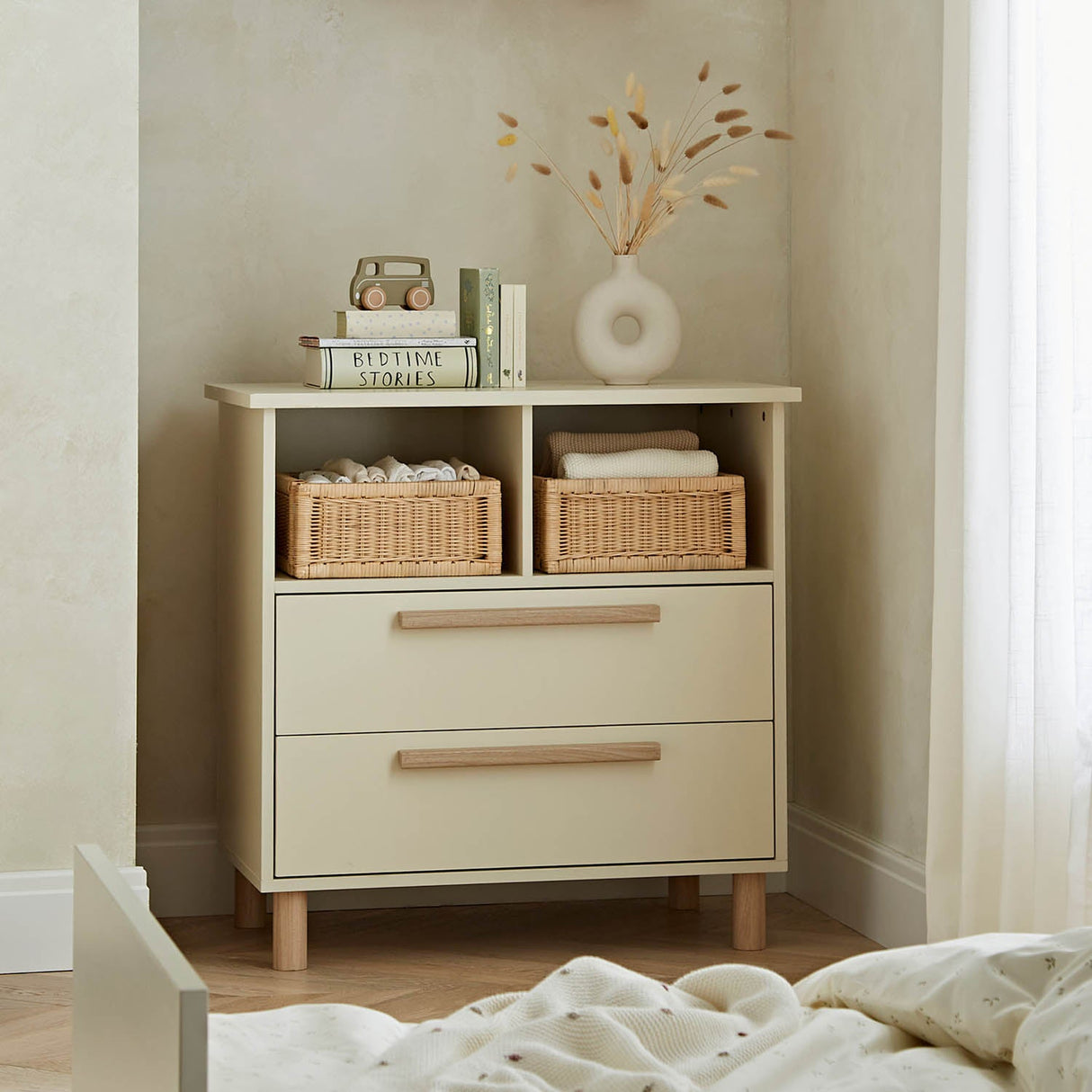 CuddleCo Harper 2 Piece Nursery Furniture Set - Cream & Ash