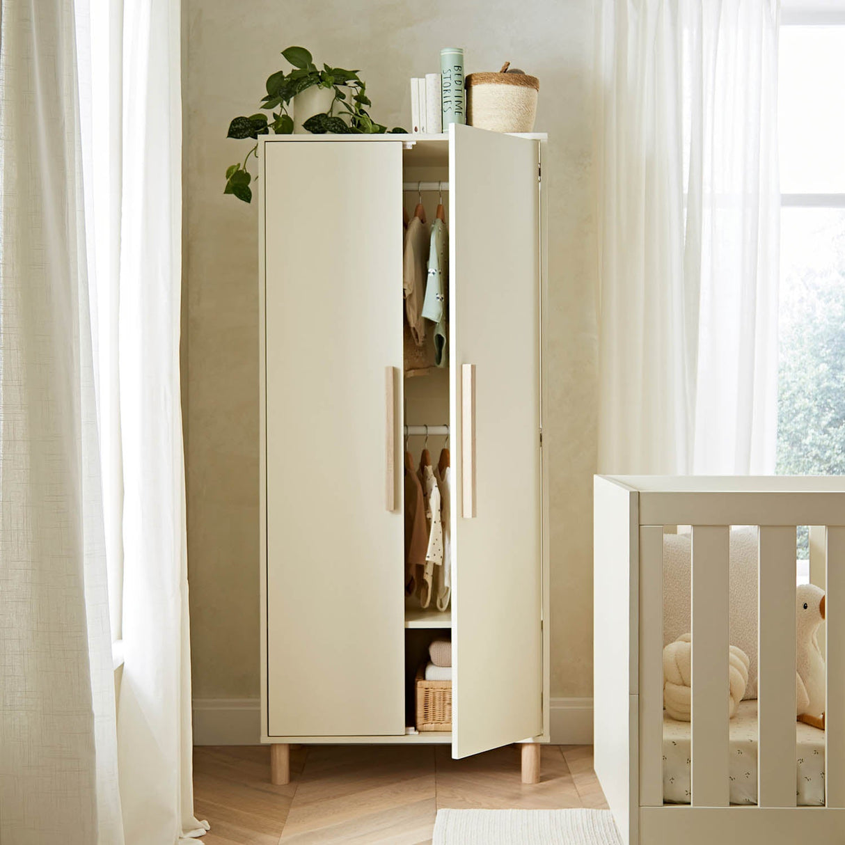 CuddleCo Harper 3 Piece Nursery Furniture Set - Cream & Ash