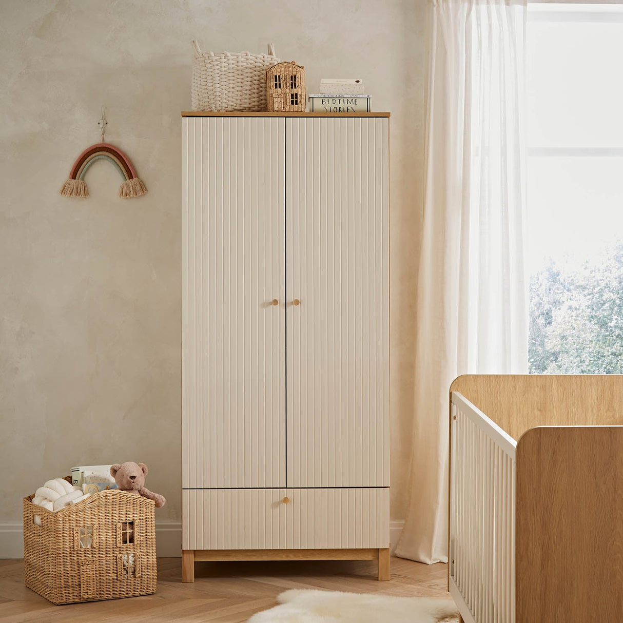 CuddleCo Remi Wardrobe - Oak & Cashmere