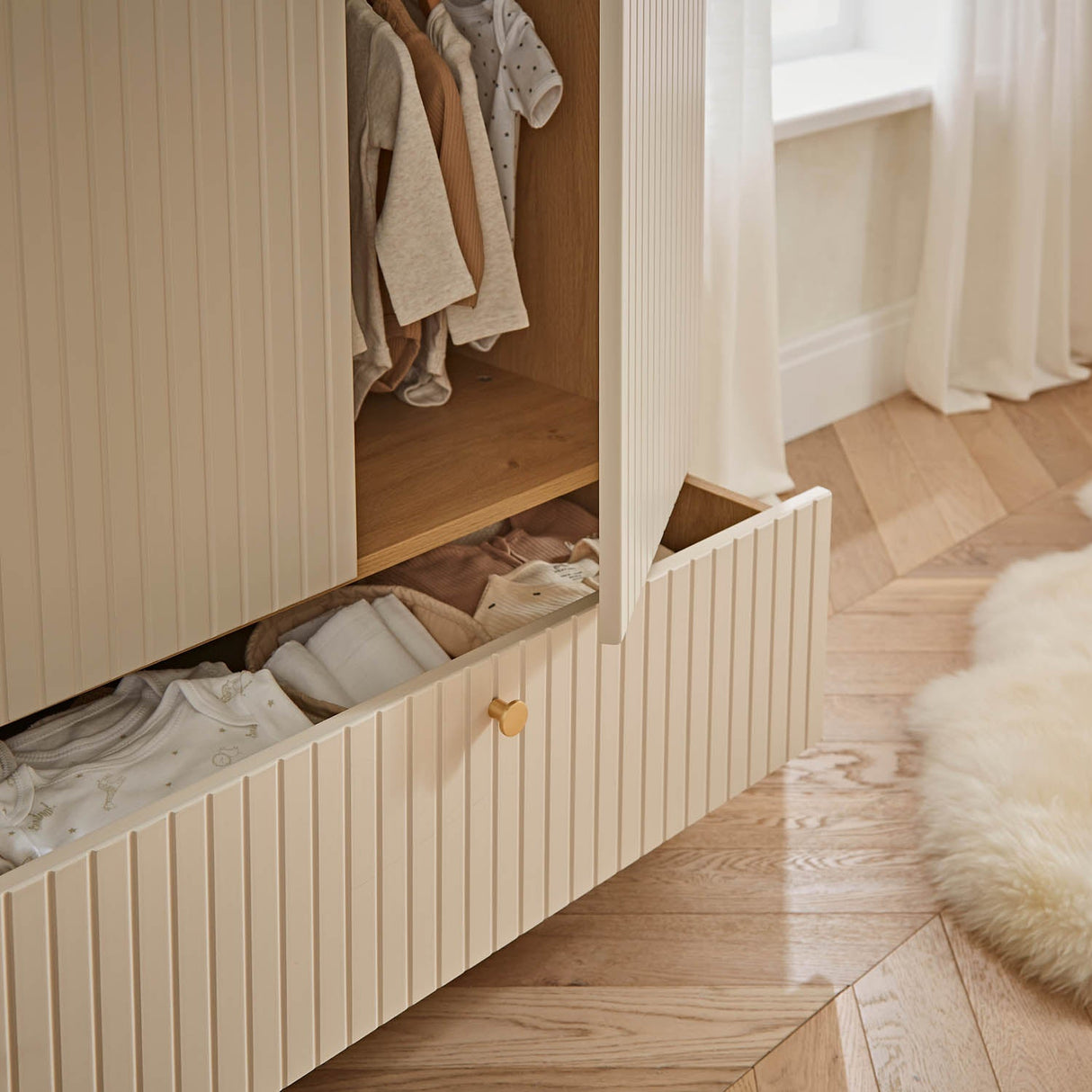 CuddleCo Remi Wardrobe - Oak & Cashmere