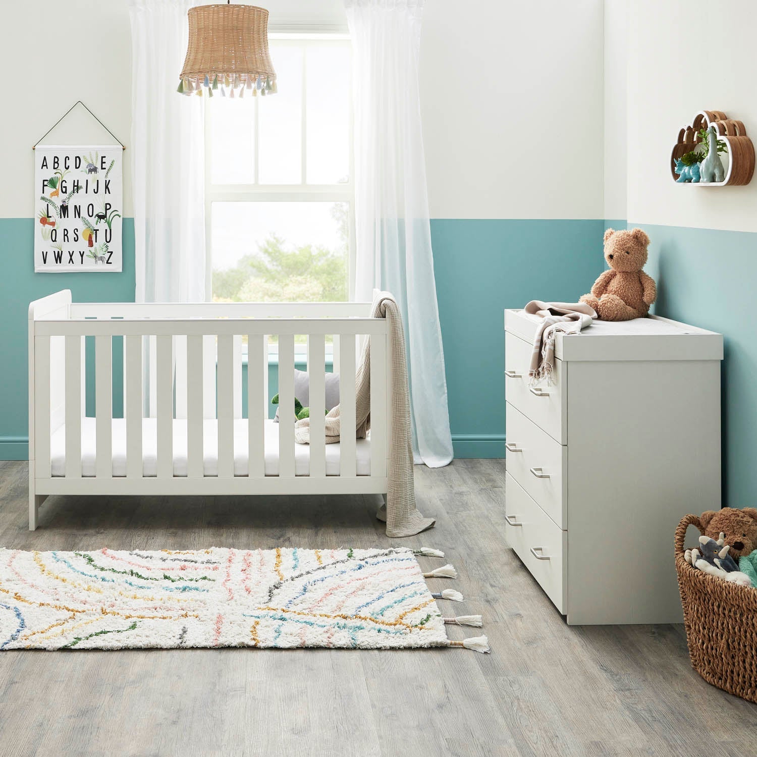 Babymore Caro 3 Piece Nursery Room Set - Grey Wash