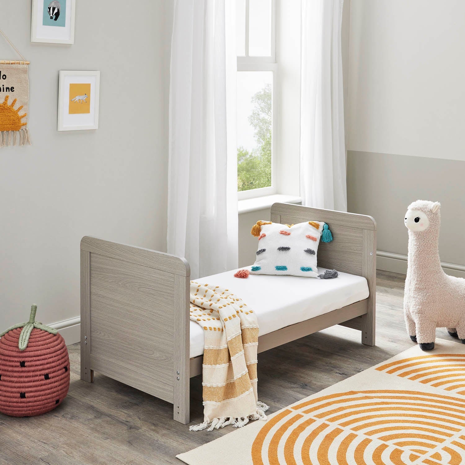 Babymore Caro Mini Cot Bed - Grey Wash