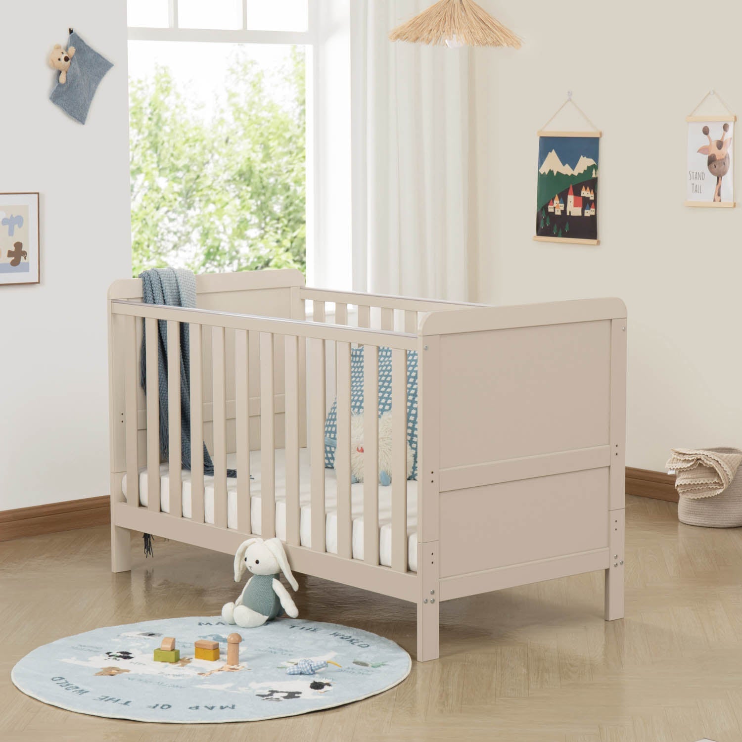 Babymore Caro Urban Mini Cot Bed - Cashmere