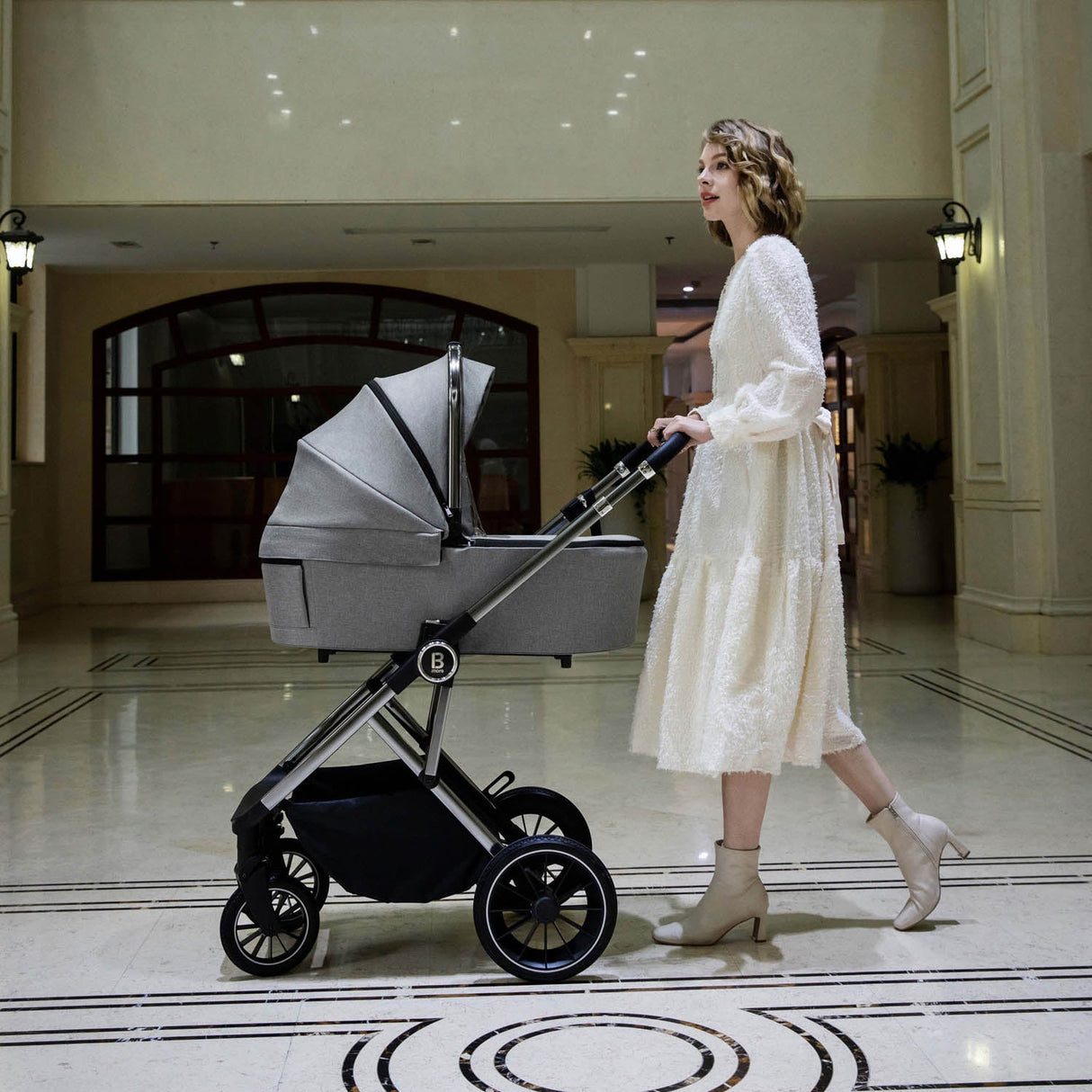 Babymore Chia Pram & Pushchair - Pearl Grey