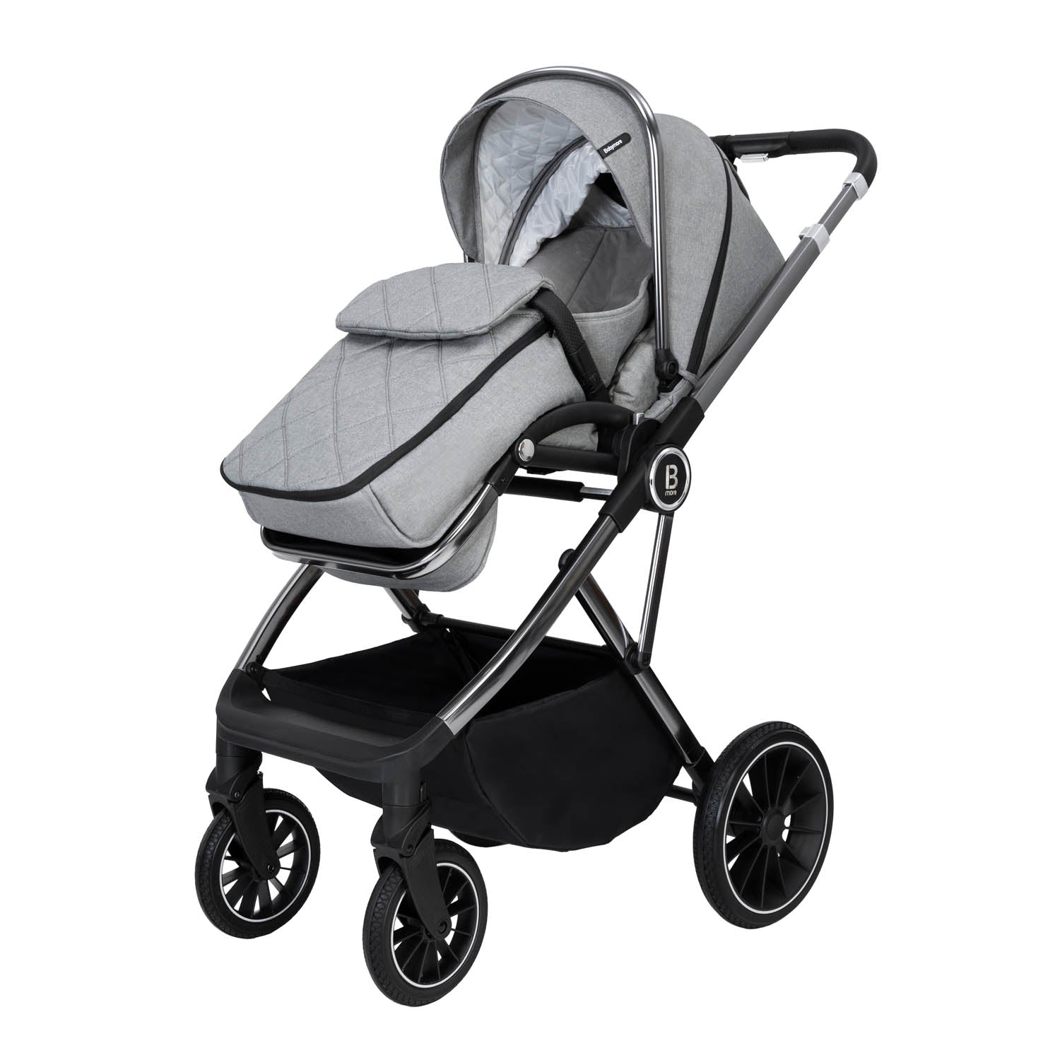 Babymore Chia Travel System + Coco Car Seat & Base - Pearl Grey