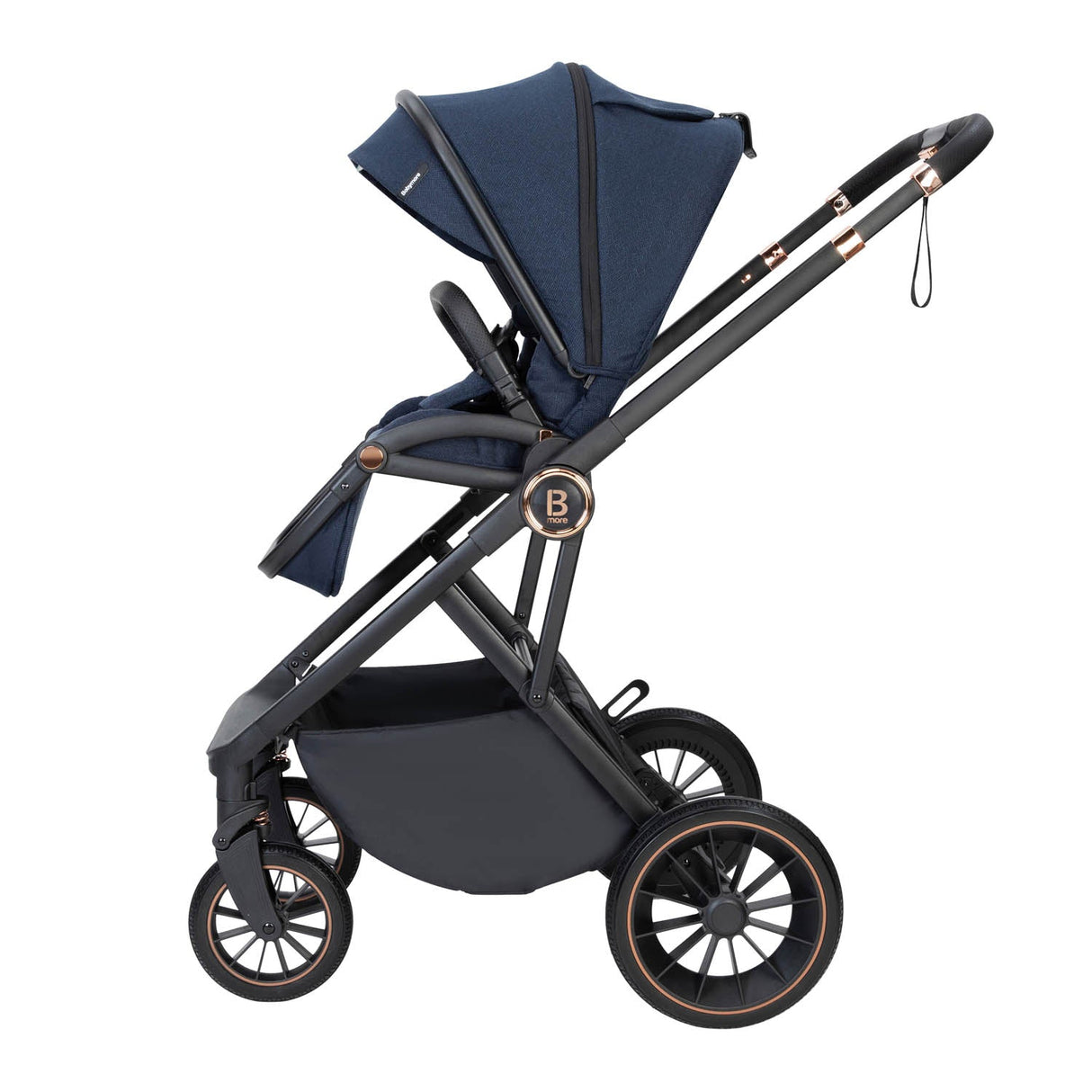 Babymore Chia Travel System + Pecan Car Seat & Base - Midnight Blue