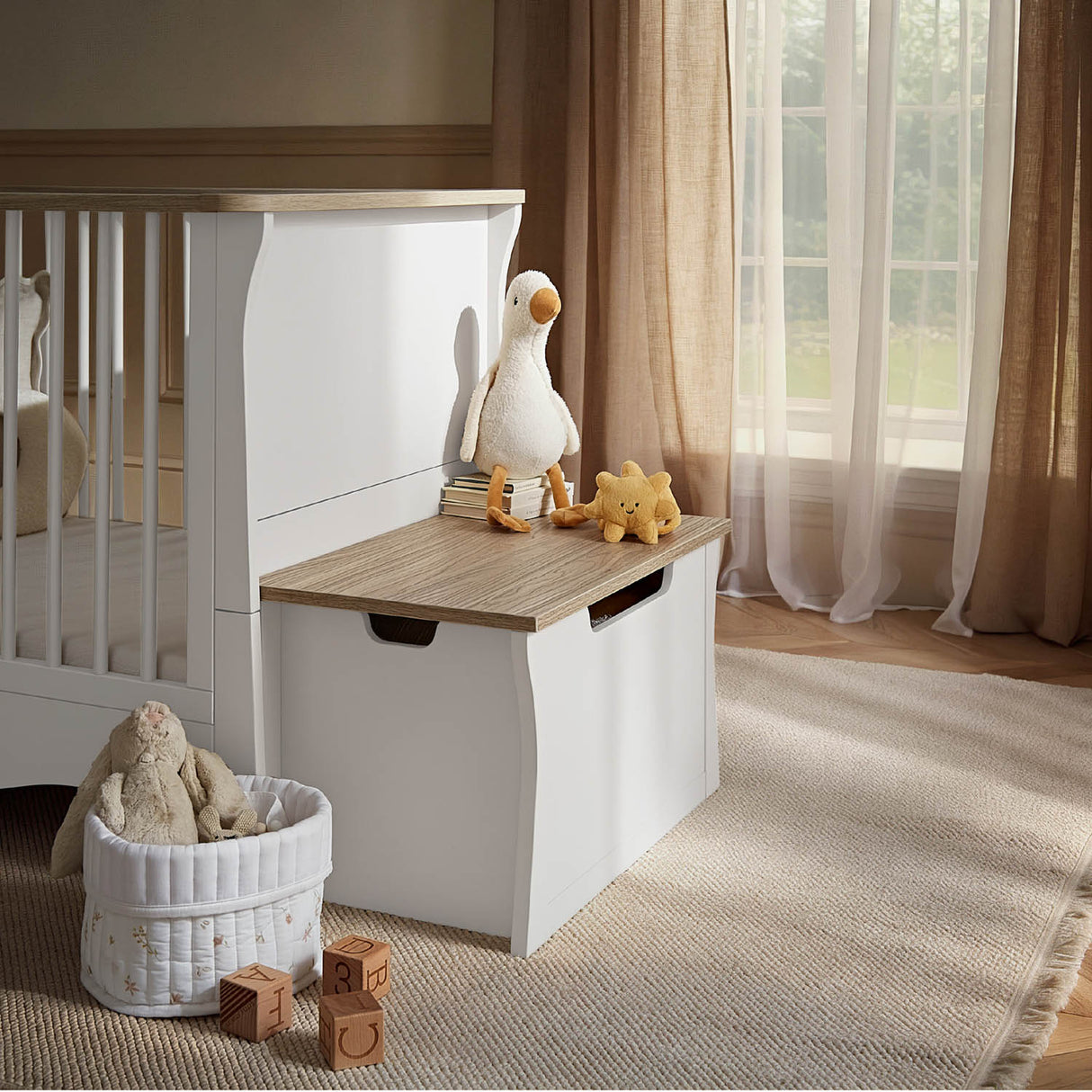 CuddleCo Clara Storage Box - White and Ash