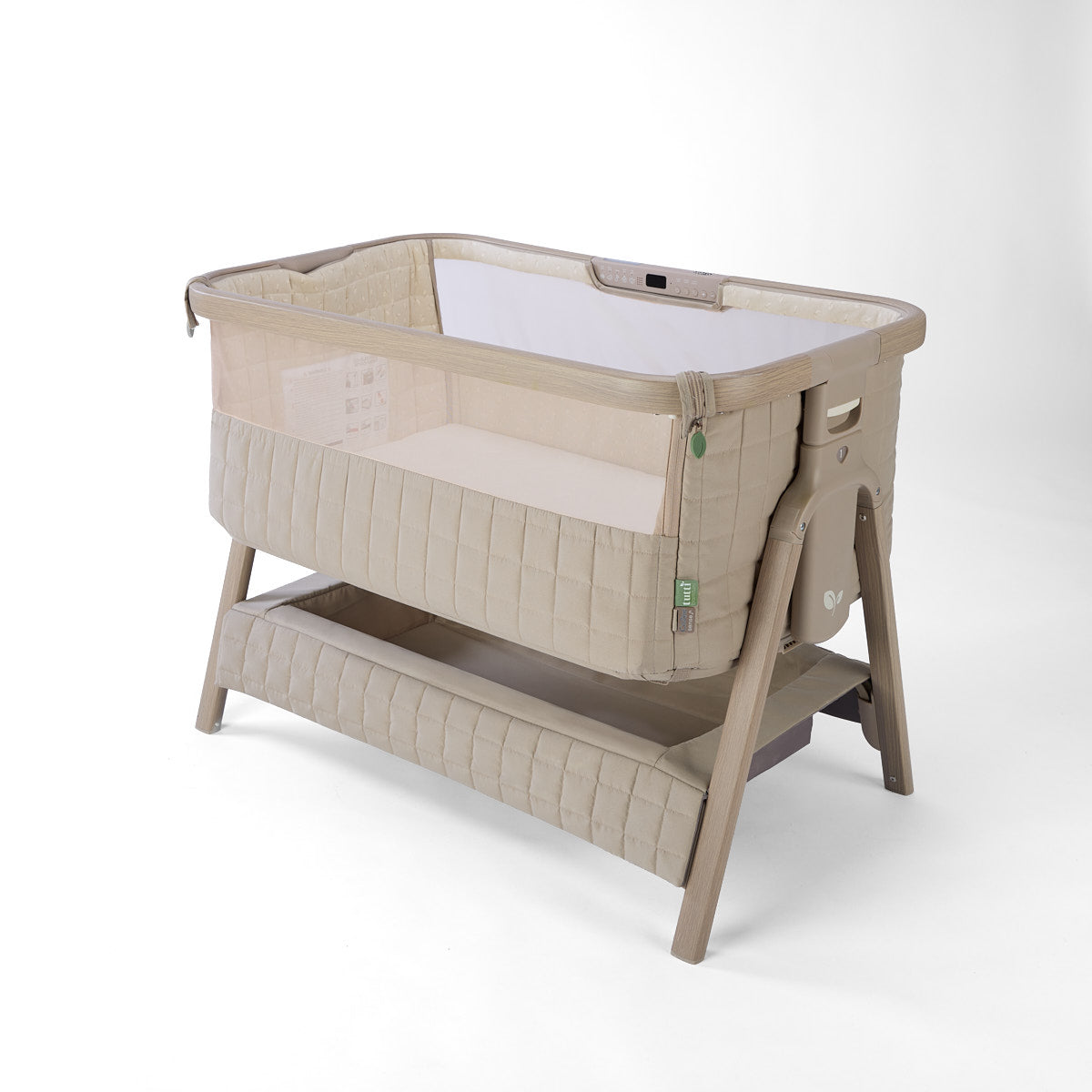 Tutti Bambini CoZee Sense Bedside Crib - Soft Walnut / Cocoa