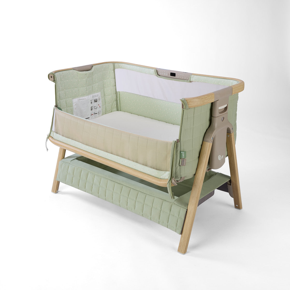 Tutti Bambini CoZee Sense Bedside Crib - Drifted Oak / Eucalyptus