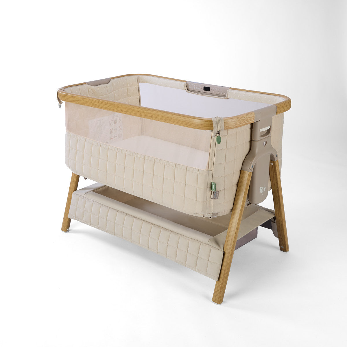 Tutti Bambini CoZee Sense Bedside Crib - Toasted Oak / Sand