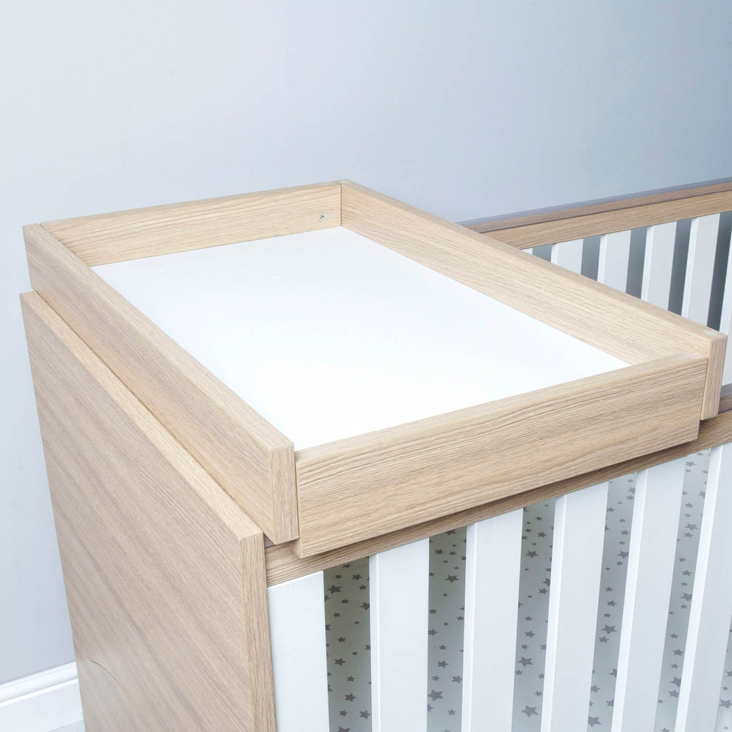 Babymore Luno Veni Cot Top Changer - Oak