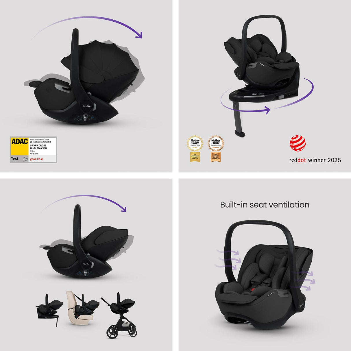 Silver Cross Cove 2 Ultimate 360 Car Seat Bundle - Maple