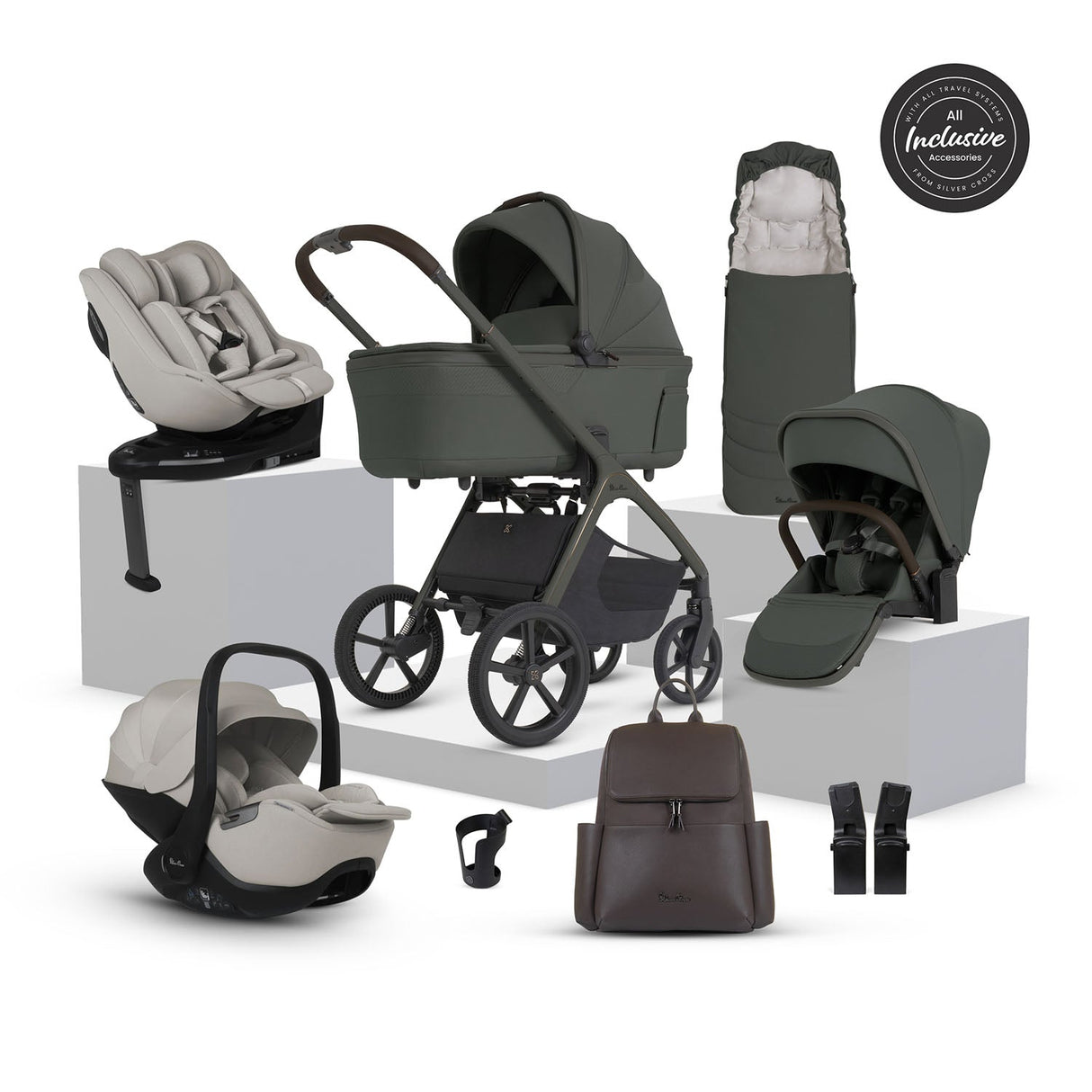 Silver Cross Cove 2 Ultimate 360 Family Car Seat Bundle - Pewter