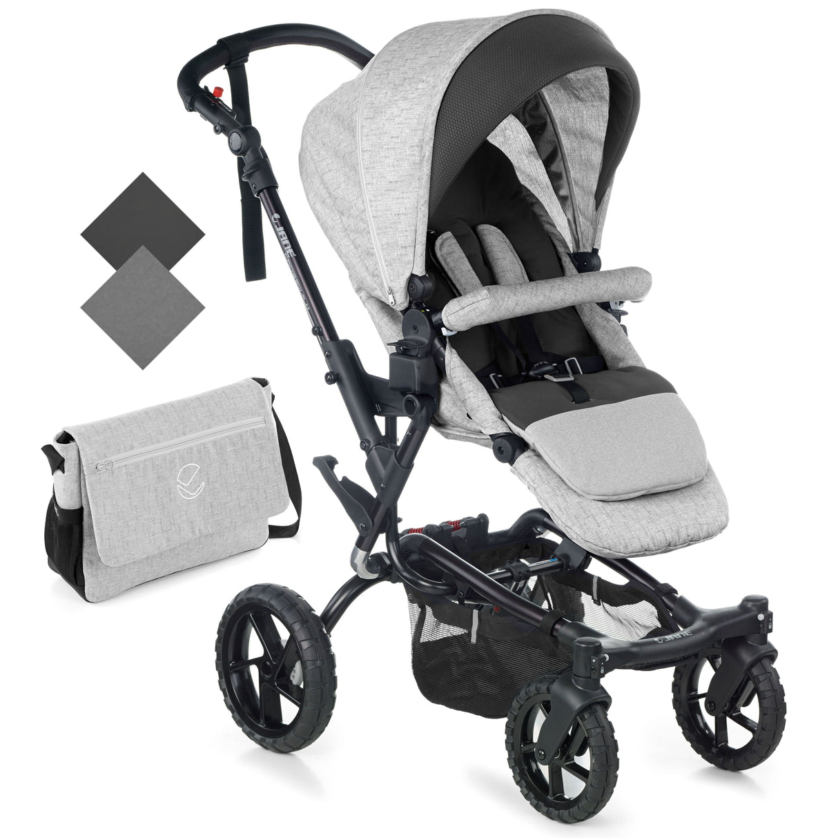 Jané Crosswalk-R All-Terrain Travel System with Carrycot & Koos iSize R1, Tech Mouse / Black Grey