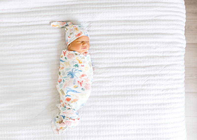 Copper Pearl Knitted Swaddle Blanket Nautical