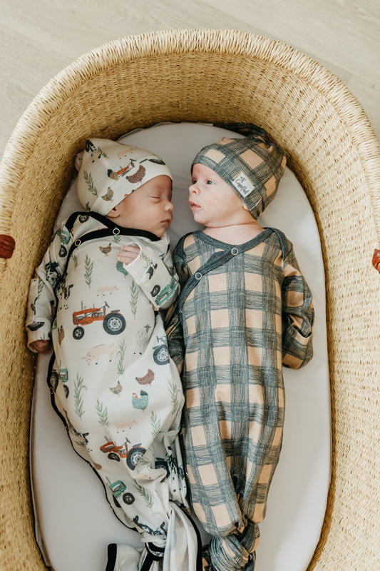 Copper Pearl Top Knot Hat Jo 0-4m