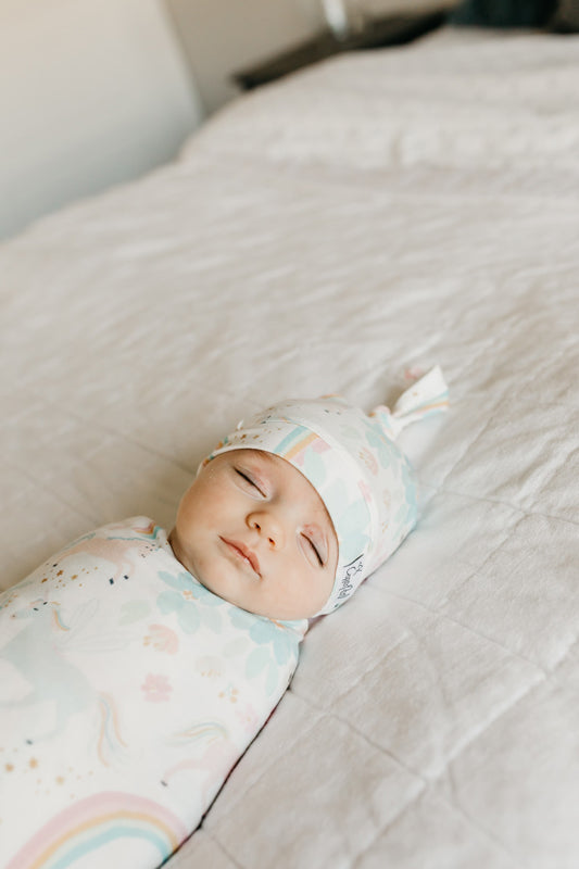 Copper Pearl Top Knot Hat Whimsy 0-4m
