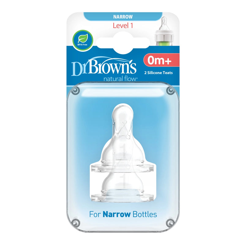 Dr Brown's Natural Flow® Options+™ Narrow Teat Level 1 Flow 2Pk