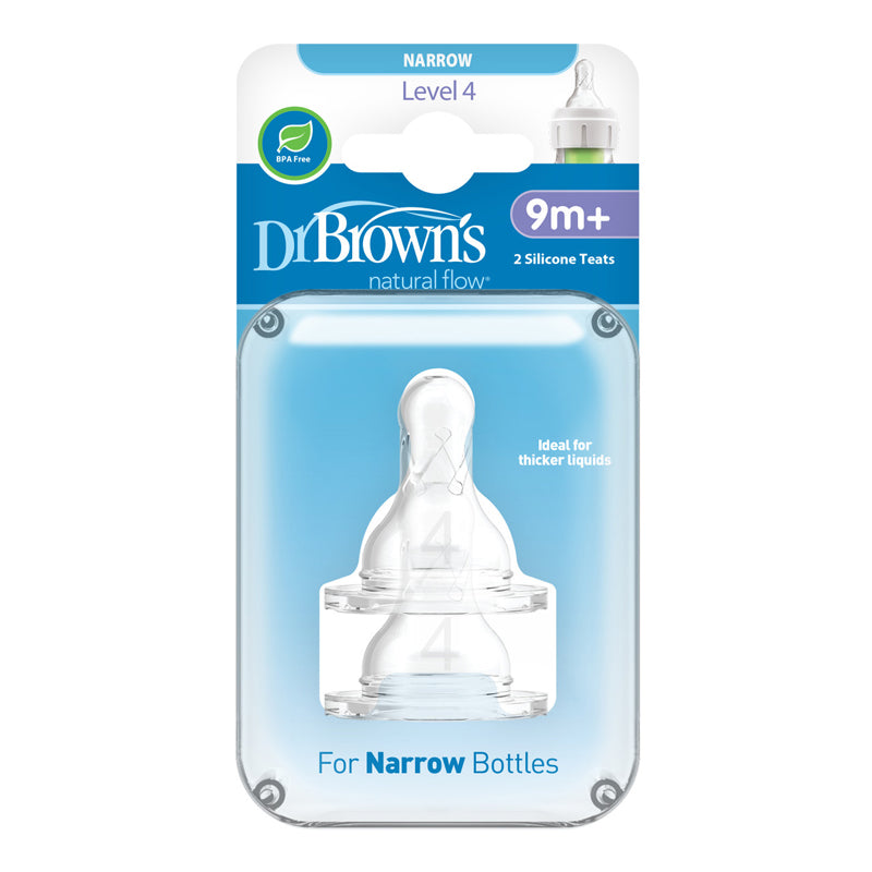 Dr Brown's Natural Flow® Options+™ Narrow Teat Level 4 Flow 2Pk