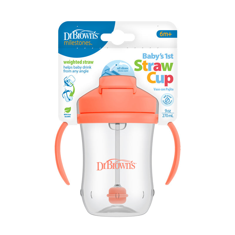 Dr Brown's Straw Cup Coral 270ml