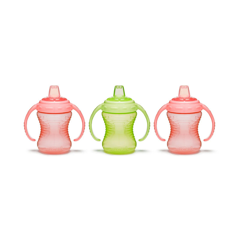 Munchkin Mighty Grip Cup Pink & Green 10Oz 3pk